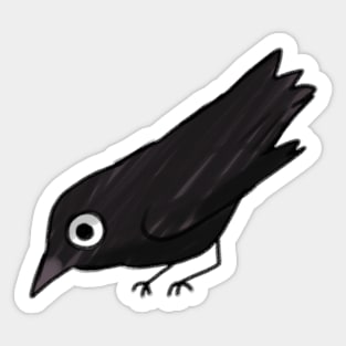 Funny crow illustration Sticker
